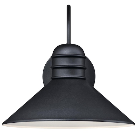 Westinghouse Fixture Wall Outdoor 60W Watts Creek, Textured Black White Intr Shade 6360800